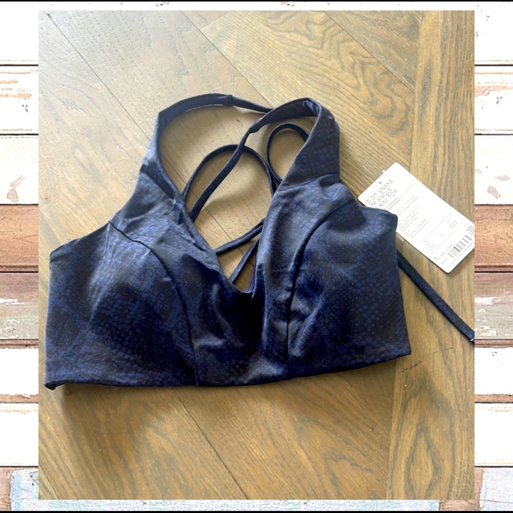 ATHLETA SNAKE PATTERN TRIANGLE BIKINI TOP NWT